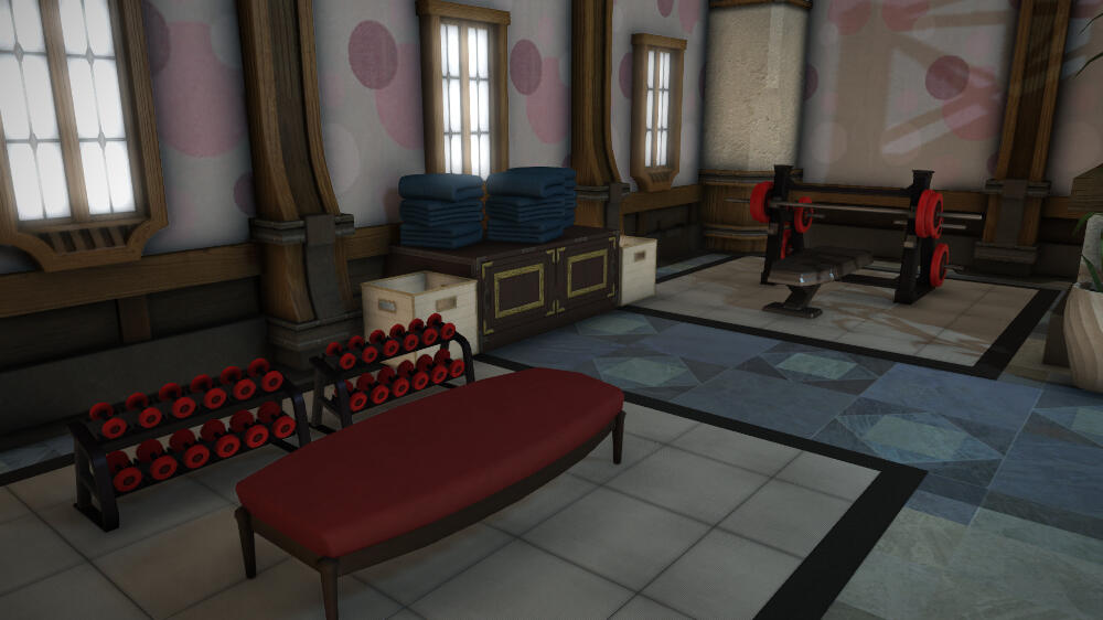 Power Lift Mini Gym An image of a mini gym setup with a small set of weights for weightlifting.